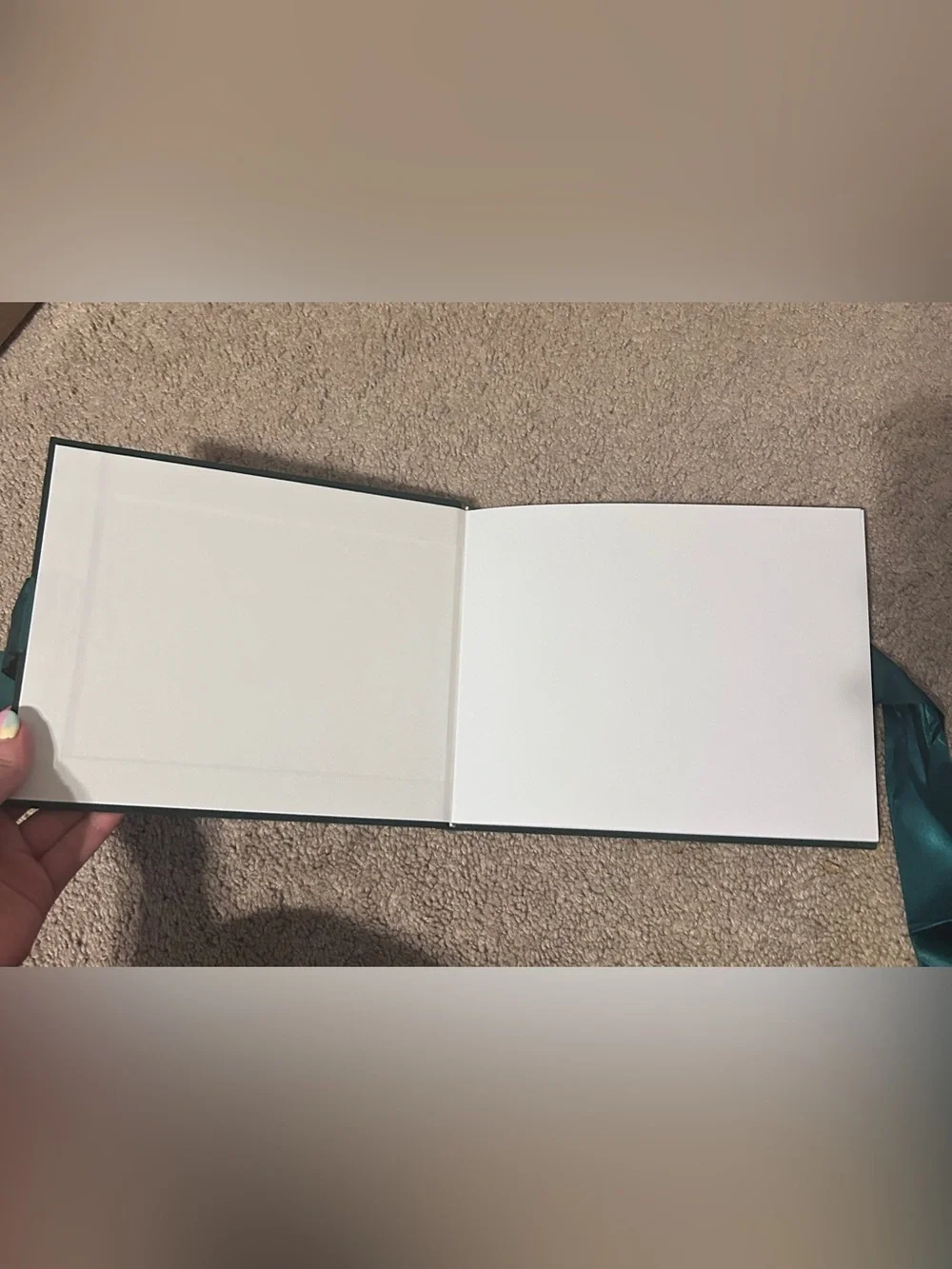 Elegant Emerald Green Velvet Wedding Guest Book With Satin Ribbon Tie 144 Pages